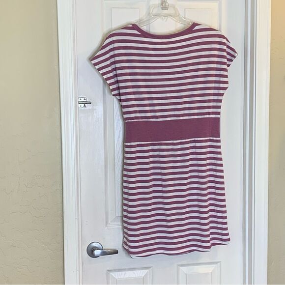 Oddy Purple and White Striped Dress Size Medium Side Tie Front - Picture 4 of 8